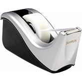 Scotch Desktop Tape Dispenser, Silvertech Two-Tone (C60-ST)