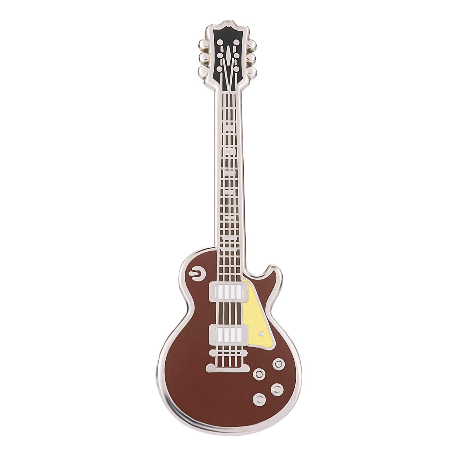 Guitar Pin Badge by Geepins | Miniature Les Paul Enamel Brooch | 52 mm Length | Wear on Backpack, Shirt, Jacket, Lapel, Hat, or Tie | Presented in a Guitar Case Gift Box