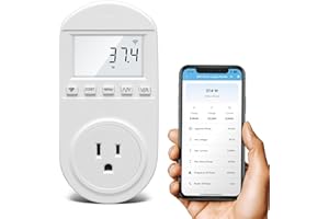 Zuomeng WiFi Electricity Usage Monitor, Briidea Plug-in Power Meter with Audible Alarm, Refrigerator Power Consumption Monito