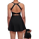 gofiep Womens Tennis Golf Dress with Open-Back Waistband Shorts Pockets Workout Athletic Dresses