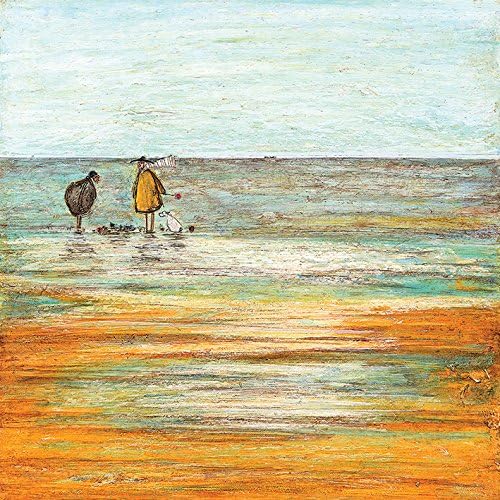 Art Group WDC95841 The Sam Toft (Sandcastle Progress Report) -Canvas Print 40 x 40cm, Wood, Multi-Colour, 40 x 40 x 1.3 cm