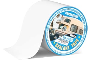 RV Roof Tape White, 4" x 33' Automotive Butyl Sealant Tape for Processing, UV Resistant, Waterproof, Used for RV Roofs, Campe