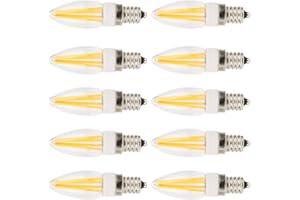 Garosa LED Bulb, 3W E12 Long Filament Light Bulbs 110V Dimmable Warm White 360° Heat Dissipation for Chandeliers Ceiling Lamp