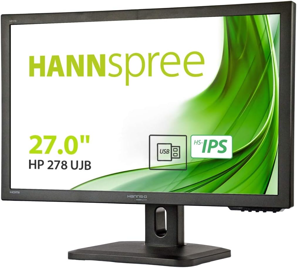 HANNspree HP278UJB 27-Inch Height Adjust DisplayPort HDMI HS-IPS Monitor - Black