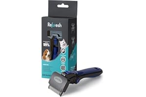 Refuresh - Dog Deshedding Brush for Long Hair – Blue (Small) Shedding Brush. Dog Grooming Supplies & Cat Grooming Supplies | 