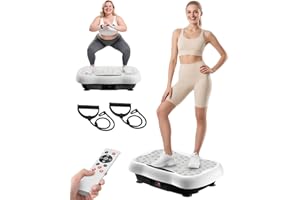 DAMKEE Vibration Plate Exercise Machine, Vibrating Platform for Lymphatic Drainage with 120 Speeds, Upgraded Vibrated Plates for Weight Loss, Full Body Workout Equipment for Fitness at Home