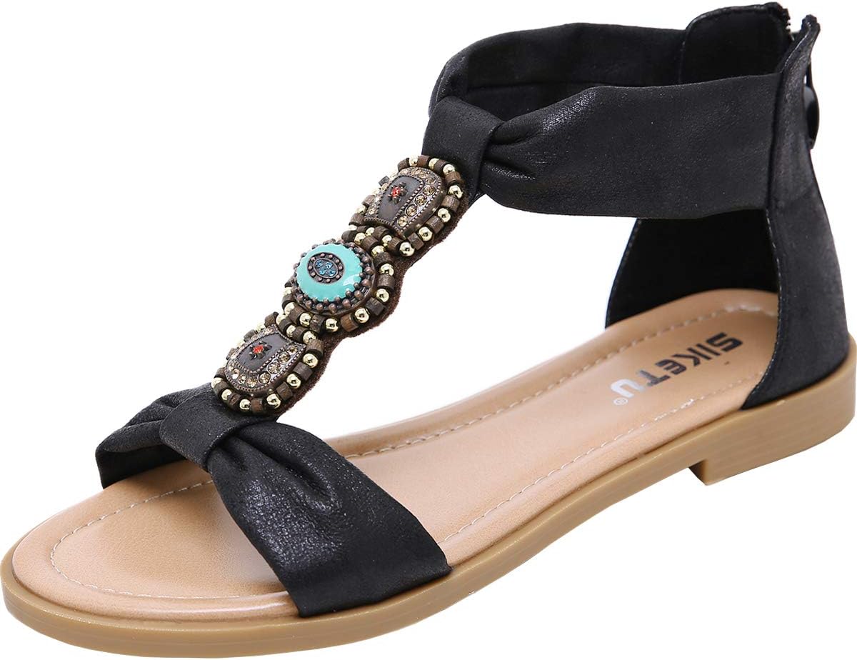 Gaatpot Womens Summer Sandals Ladies Vintage Bohemian Flat Heel Slides Sandals Shoes Size