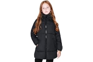 SOLOCOTE Girls Winter Coats Heavyweight Mediun Length Warm Jackets Down-like Cotton Wadding Outwear 3-14Y