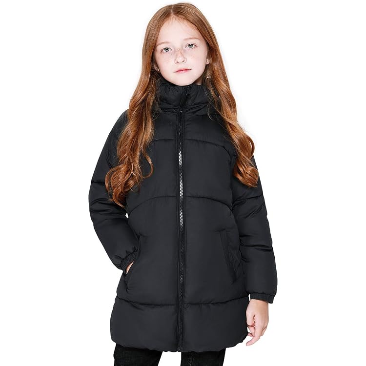 SOLOCOTE Manteau Hiver Fille Avec Capuche Sherpa - Veste Épaisse Chaud Gonflée Résistante Eau