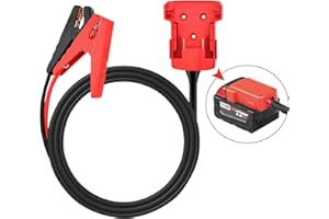 NEXANOVA Jumper Cable Clamps Kit for Milwaukee M18 18V Battery Jumper Starter Automotive Booster Cables 6.2Ft 8AWG Power Tool Line for Car Riding Mower Motorcycle
