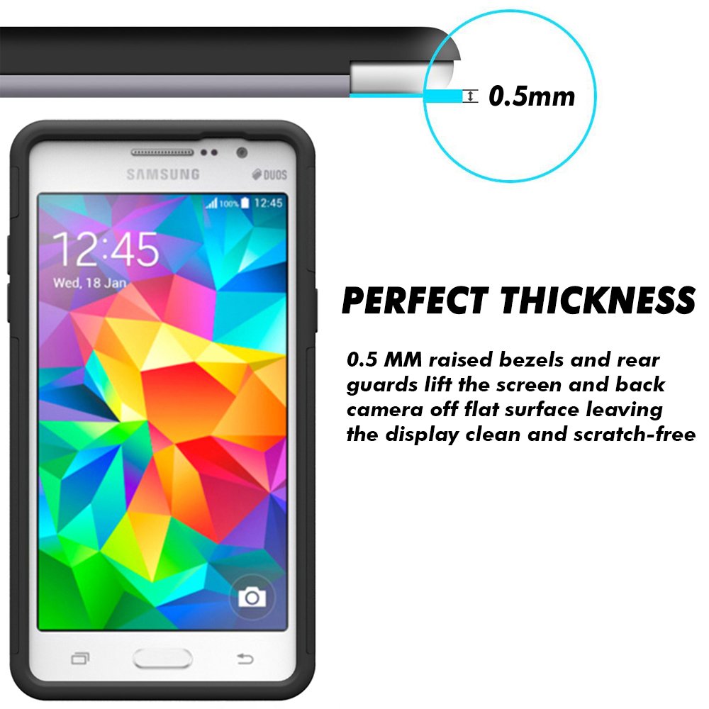 Galaxy ON5 Case, UrSpeedtekLive [Shock Absorption] Dual Layer Heavy Duty Protective Silicone Plastic Case Cover for Samsung Galaxy On5 - Black