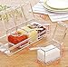 SHSYCER Clear Seasoning Box Acrylic Seasoning Storage Clear Spice Organizer Salt and Sugar Container Condiment Holder Container Spices, with 4PCS Plastic Spoons