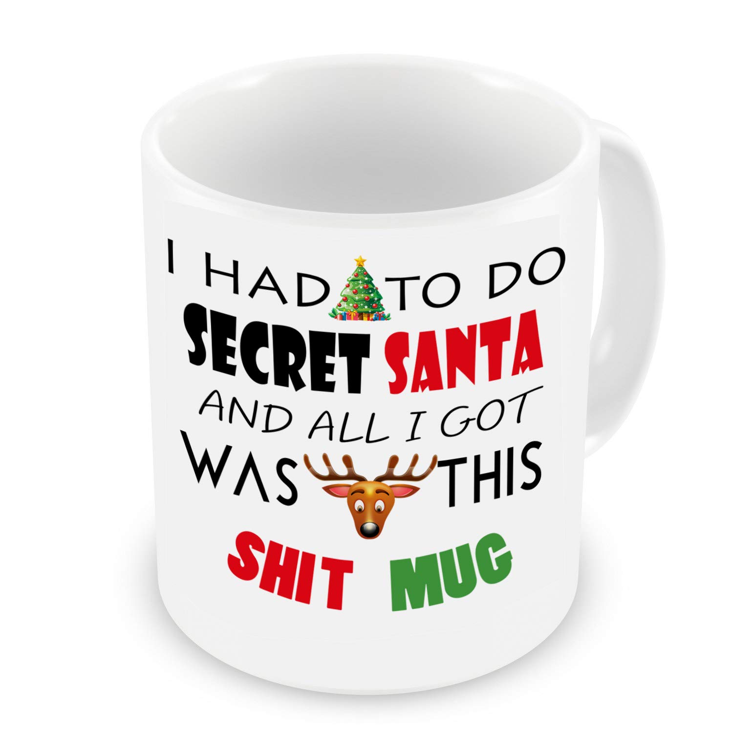 GrassVillage Funny Secret Santa Mug – I Had to Do Secret Santa and All I Got was This Sh*t Mug – Rude Xmas Gift for Coworkers, Friends, Office Banter, White Elephant – 11oz Ceramic Coffee Cup