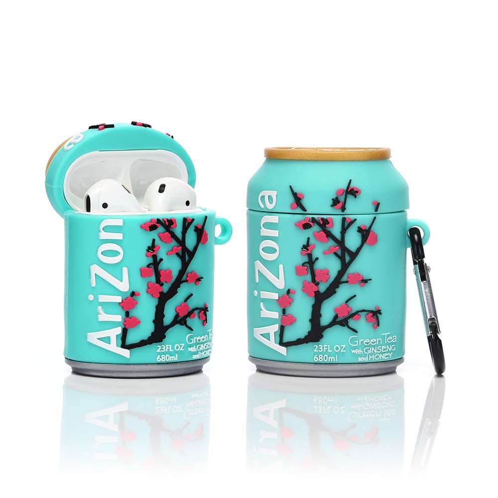 YIGEYI Silicone Case Compatible with Airpods 1&2 Funny Cute 3D Cartoon Cover [Canned Beverage Series] (Arizona Drink)