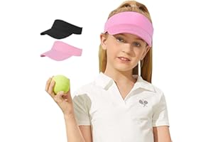 Century Star UPF 50+ Kids Visor Sun Hat Adjustable Girls High Ponytail Tennis Hat Sports Boys Running Golf Visor Cap