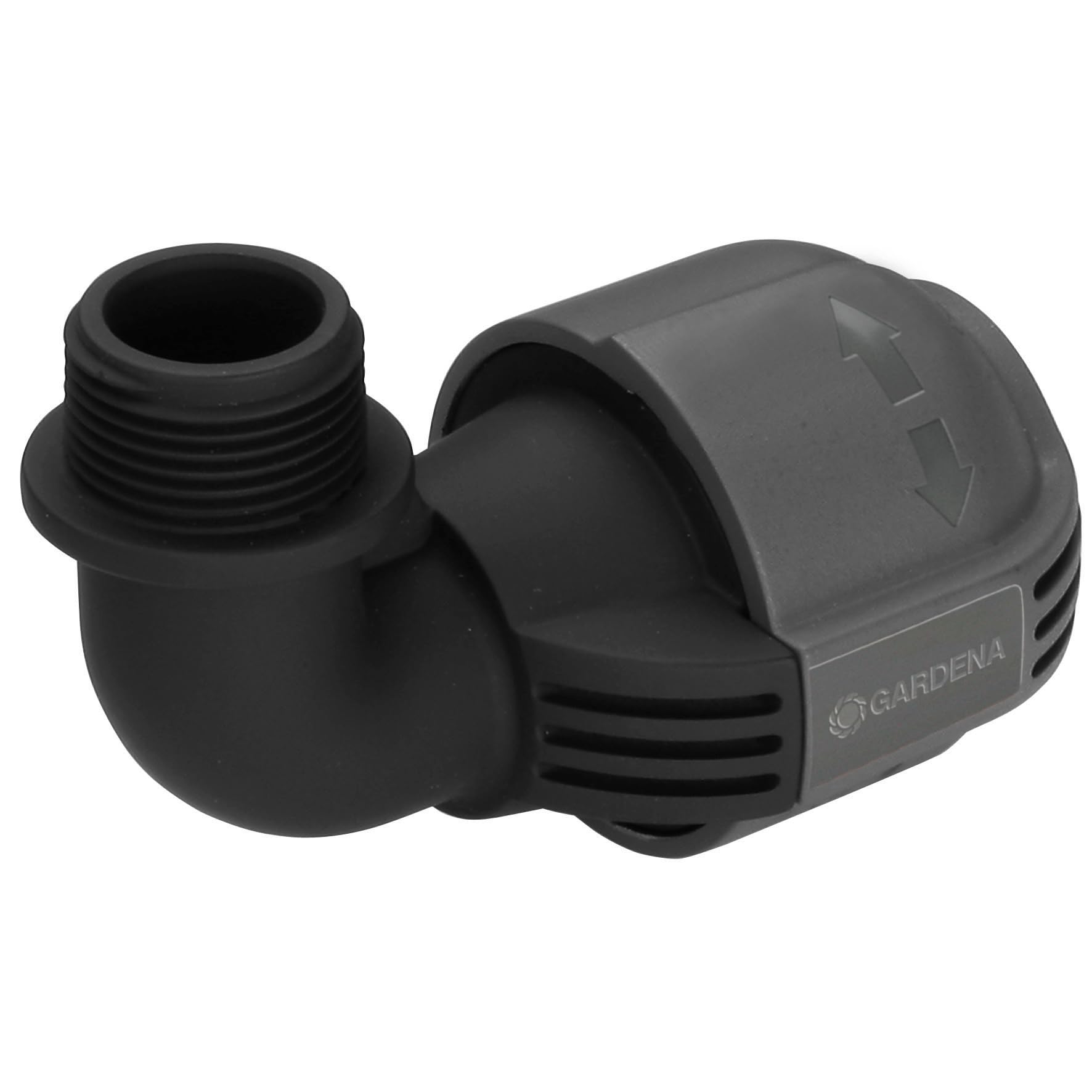 Gardena Sprinklersystem L-Joint with male thread: Connecting piece for pop-up sprinkler at the end of the pipe, 25 mm x 3/4 inch, self-sealing threaded connection (2781-20) โ image 1