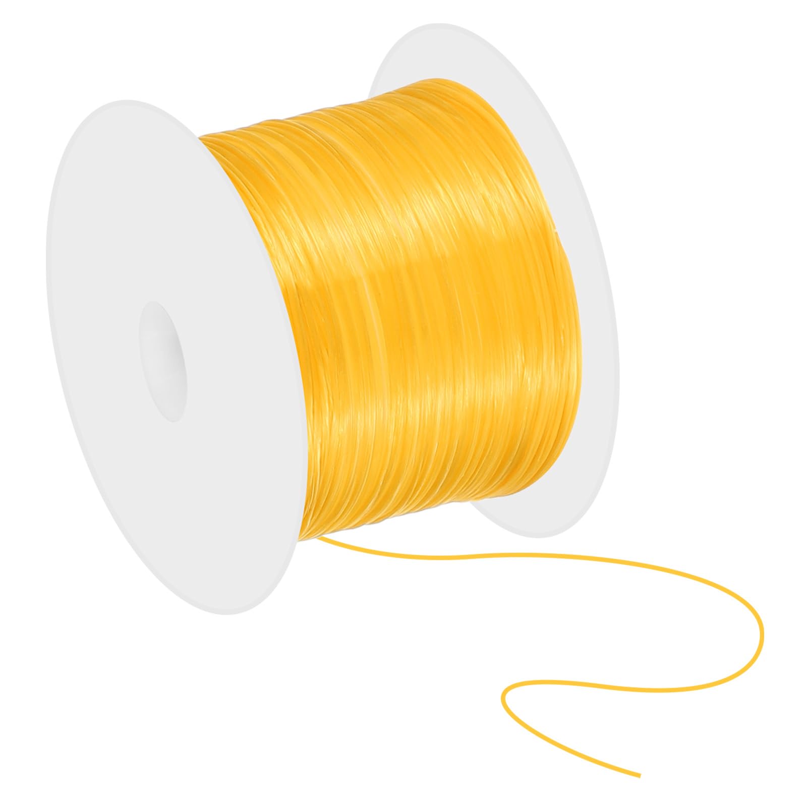 PATIKIL 11Yard/10m Flat Stretchy Bracelet String, 1mm Elastic String Stretch Crystal String Bead Cord for Bracelets Beading Jewelry Making, Orange