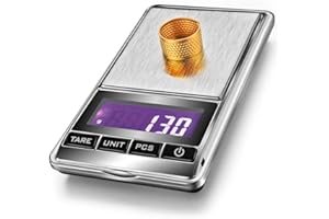 OBVIS Portable Pocket Scale Jewelry Scale Mini Diamond Gold Coin Small Items Weight Gram Weigh Pocket Tool LCD Display Steel Body 300g X 0.1g - Sliver