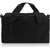 Small Tool Bag, Close Top Wide Mouth Tool Organizer Bag, Large Tool Bags | for Men,Canvas Tool Storage Bag for Storage Handbag for Screwdrivers,Wrench, Capacity Pliers Hand Tools (black, 12 Inch)