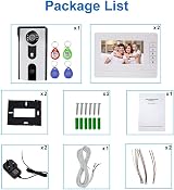 Kadongli 7" Video Doorbell Intercom System 2 Monitors RFID Access Control HD view 7