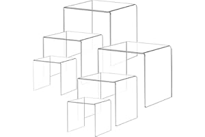 ihomecooker Acylic Riser Square Display Stand For Cupcakes, Arts and Crafts (Clear, 6P-4&5&6INCH)