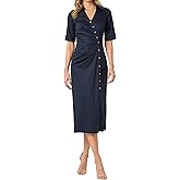 Shoshanna Womens Navy Stretch Bengaline Margo Dress