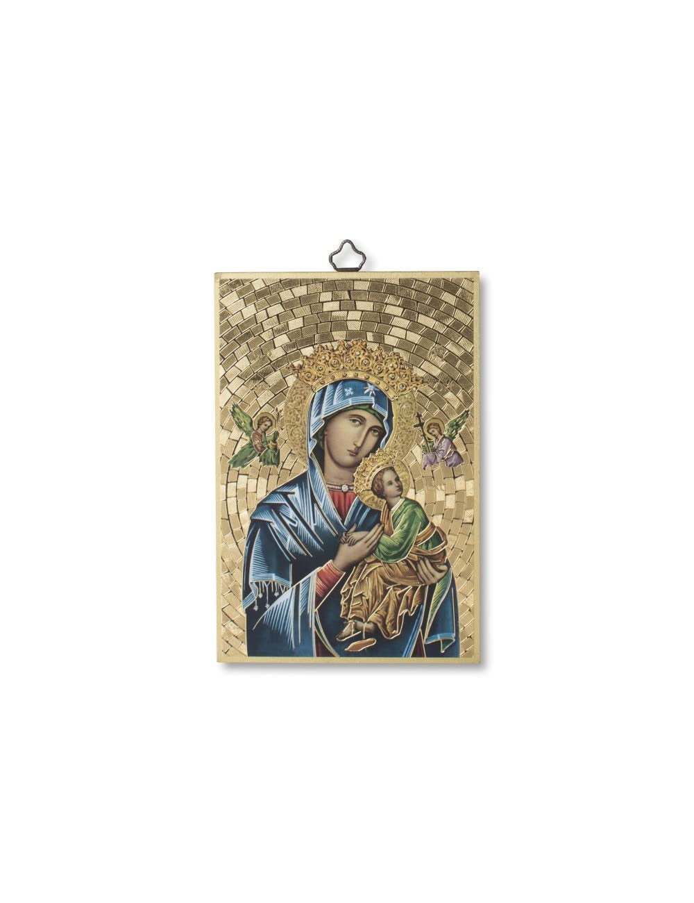 BONELLA BROTHERS Bonella Brothers | Sacred painting on 8mm MDF poplar wood of Our Lady of Perpetual Help with Prayer dedicated to her on the back 10 x 15 cm | Made in Italy