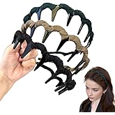 3 PCS Retro High Skull Pearl Headband, 2026 New Vintage High Cranium Reversible Headband, Comb Head band with Teeth, Suitable for Daily Use and Gathering (SET A)