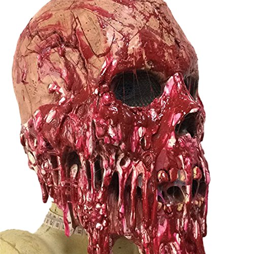 Hosaire 1PCS Skull Skeleton Airsoft Hunting Half Face Protect Gear Mask for Halloween Cosplay Party Decoration(Red) - Thumbnail 5