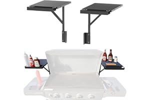 SIVSIS Upgraded Upper Side Shelf with Blackstone Caddy for 36/28/28XL Inch Griddle, Large Blackstone Side Tray/Shelf with Caddy, Maximize Grill Accessory Storage Space, 2 Packs