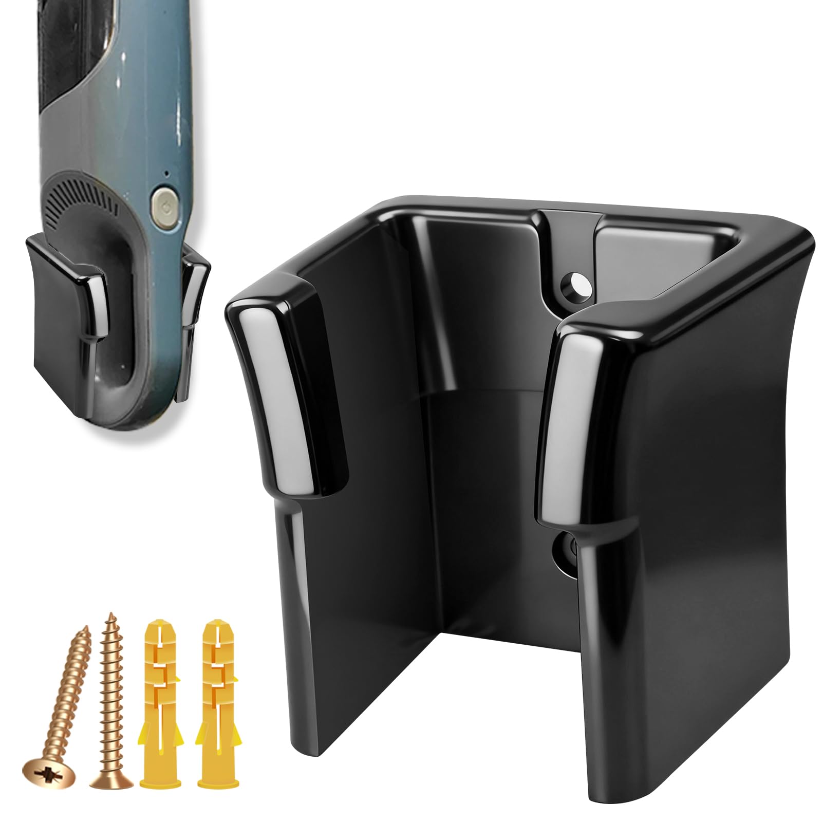Photo 1 of 1 Pc Wall Mount Vacuum Holder/Docking Station/Cordless Organizer, Fit for Shark Ultra Cyclone Handheld Vacuum CH700, CH900, CH950 Series Models, W/Screws & Drywall Anchors, Save Space & Reduce Clutter