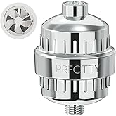 25-Stage Shower Filter prevents scale buildup,Revitalize Hair Skin & Nails with Purifying Water, softener hard water,99% Lead Chlorine, Fluoride & Chemicals removed. High-Output Fan Technology,Chrome