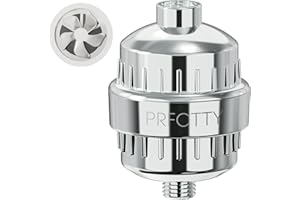 PRFCTTY 25-Stage Shower Filter prevents scale buildup,Revitalize Hair Skin & Nails with Purifying Water, softener hard water,99% Lead Chlorine, Fluoride & Chemicals removed. High-Output Fan Technology,Chrome