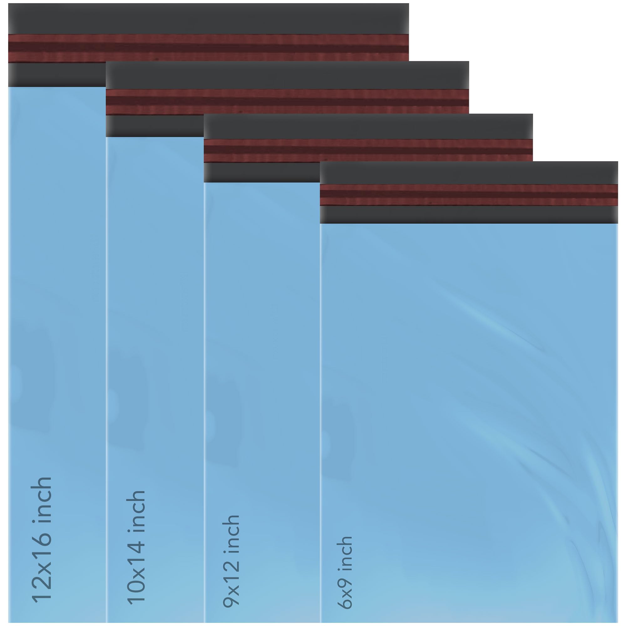 100 Mixed Mailing Poly Postal Self Seal Bags 4 Sizes 25 from Each iSOUL Small to Large Mailing Bags Postage Packaging Assorted Mailers Posting Shipping Post Parcel Package Bags Blue