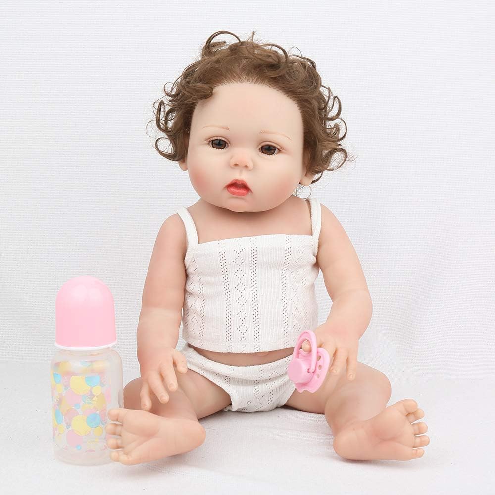 Prezzo Rebirth Doll Lifelike 45CM in Morbido Silicone per Bambini in Vinile con Capelli arrotolati in Mohair Offerte