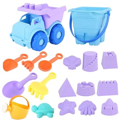 Xwws 18 Pièces Set Sand Toys Ensemble De Voitures De Plage