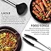 Kitchen Cooking Utensils Set (7 in 1) - Stainless Steel Kitchen Cooking Utensils - Best silicone Utensils Set - 100% eco friendly - Kitchen Utensil Kit - Cooking Kitchen Tools for Women Men (Black)