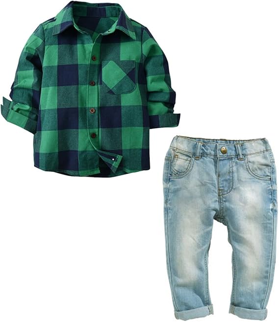 baby boy green button down shirt