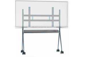Tiburn Mobile Smart Board Stand with Locking Wheels for 55" - 75" Interactive Whiteboards | Adjustable Height, Removable Stand for Home, Classroom, Office