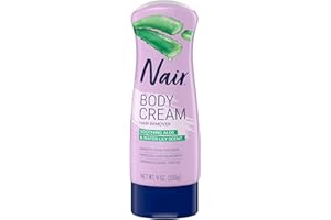 Nair Hair Removal Body Cream With Aloe and Water Lily, Leg and Body Hair Remover, 9 Oz Bottle