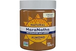 MaraNatha Natural Creamy Almond Butter, Gluten Free Nut Butter, No Stir, No Sugar or Salt Added, 12 Ounce Jar