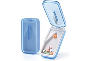 DEPAD Pill Cutter Splitter for Small and Tiny Pills, Pill Splitter with Removable Silicone Pad, Tablet Cutters for Small or Large Pills Professional with Sharp Blade (Blue)