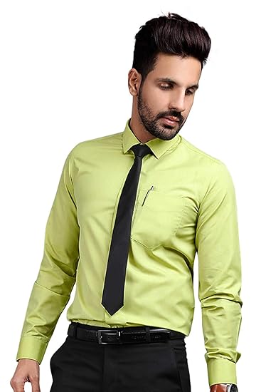 Uniform Sarees Corp Mens Formal Regular_Fit Full_Sleeves Shirt for Corporate Uniform T-445479T_Green