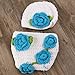 Foxnovo Cute Blue Flower Baby Infant Newborn Hand Knitted Crochet Hat Costume Baby Photograph Props
