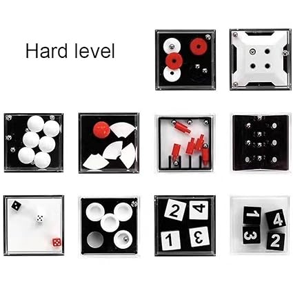 Funny 10PCS Brain Teaser Puzzle Box Fidget Teaser Puzzles for Intelligence Development Stress Relief and Relax-Hard Level