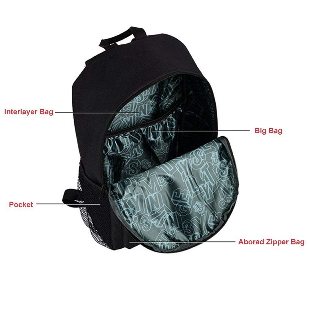 DOLIROX Luminous Schoolbag Anime School Backpack Shoulder Daypack Laptop Bag with USB Charging Port/Cable/Pencil Case and Password Lock for Travel Hiking (Large, Grey)