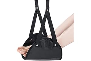 Airplane Foot Hammock - No Collapse Plane Foot Rest with Adjustment Strap | Breathable Footrest for Work Trains Business Trip