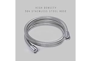 JAKARDA 72-inch Shower Hose Replacement, 304 Stainless Steel Extra Long Hand Held Shower Hose With Brass Fitting (72-inch, Stainless Steel)