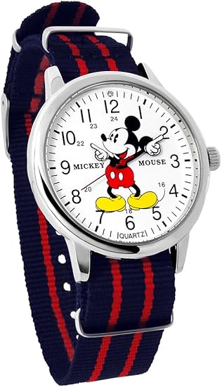 Amazon ディズニー ミッキーマウス ウォッチ ベルト ネイビーレッド 付け替え可能 ディズニー 腕時計 メンズ レディース キッズ Watch Disney ミッキー 手が回る 時計 Nato ナトー ディズニー 腕時計 ミッキー 並行輸入品 レディース腕時計 腕時計 通販