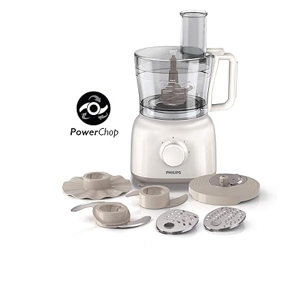 Philips Daily Collection HR7627/00 650-Watt Mini Food Processor (White)